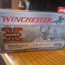 Vends une boîte de 15 balle de winchester super X 7mm rem mag 150 grain