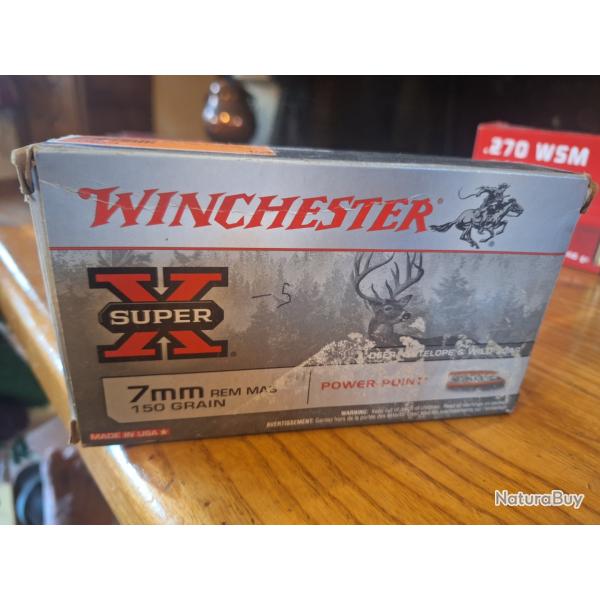 Vends une bote de 15 balle de winchester super X 7mm rem mag 150 grain