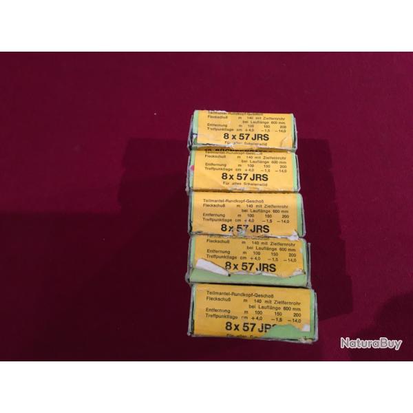 60 MUNITIONS 8x57 JRS TEILMANTEL 196 GRAINS  12,7 GRAMMES  1