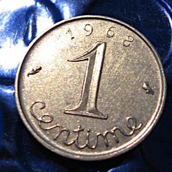 france   piece de 1  centime 1968 ttb