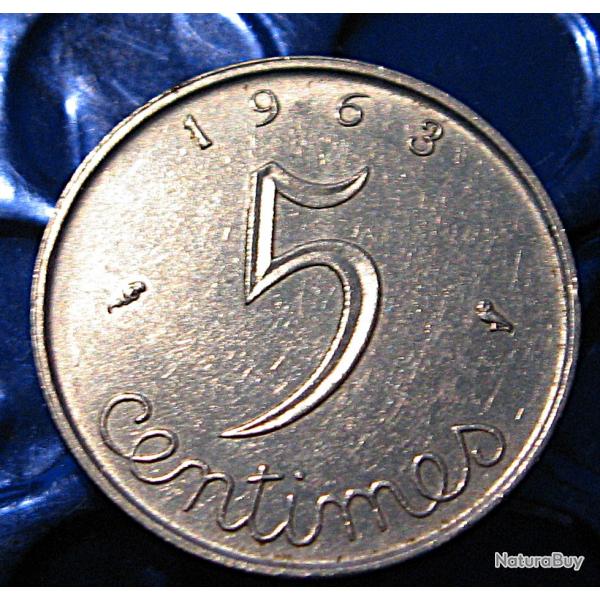 france   piece de 5 centimes 1963 ttb