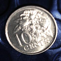 trinidad & tomago piece de 10 cents 2001 superbe