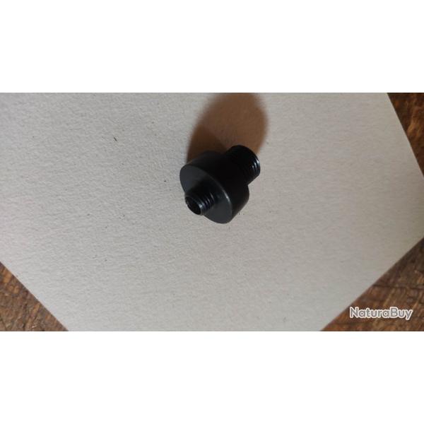 Adaptateur silencieux 1/2x20 UNF vers M9x100 pour arme d'alarme  blanc.