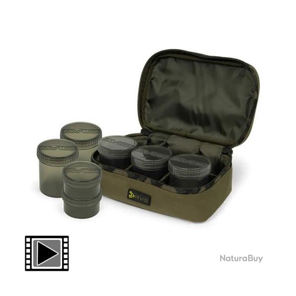 Trousse à Booster Avid Carp RVS Hookbait Pouch 8 Pots
