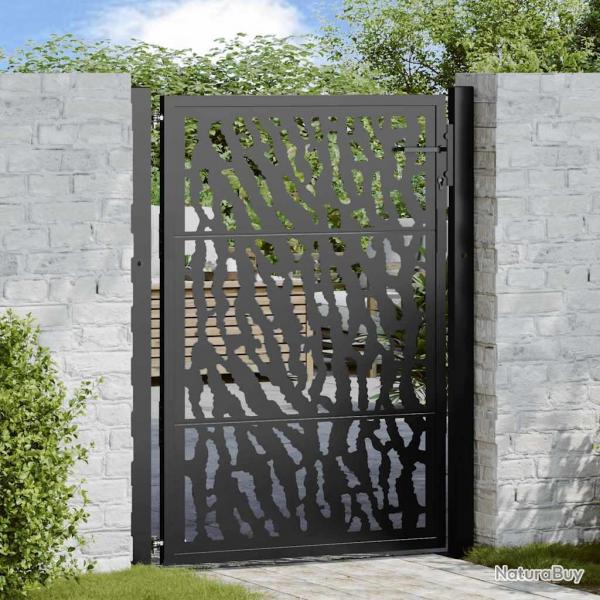 Portail de jardin noir 105x130 cm acier conception de tracs