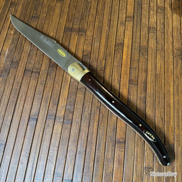 NORME LE PLUS GRAND ET TRS RARE LAGUIOLE GANT 46,5 cm PAR ROSSIGNOL MANCHE EN BOIS D'BNE NEUF