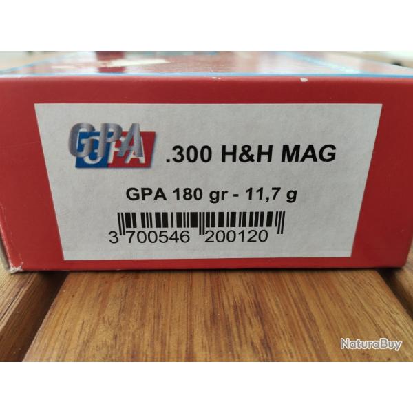 Bote de 300 H&H MAGNUMGPA 180 GR.