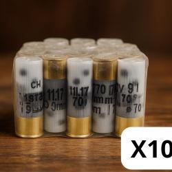Cartouches Chevrotines Mary Arm 9 gr avec Buffer - Cal.12 x10 boites - 250 cartouches - PROMOTION