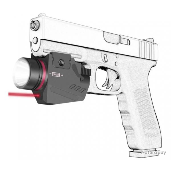 Combo Laser et Lampe Tactique AEGON LED 150 Lumens