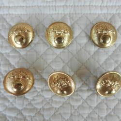 6 boutons militaires Gendarmerie pour manteau caban diamètre 25 mm