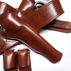 HOLSTERS "WILD BILL HICKOK " et ceinturon (Entreprise artisanale française )