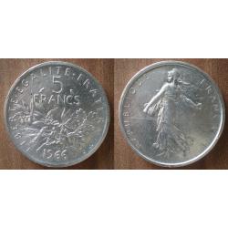 France 5 Francs 1966 Semeuse Piece Argent Frcs Frs Frc