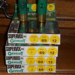 Lot de cartouches calibre 12 Gevelot Supervix 180 plomb de 2 en 69