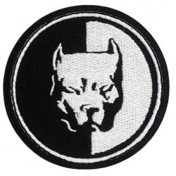Patch Pitbull - Noir/Blanc - Velcro - Livraison gratuite