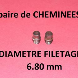 paire de cheminées fusil type LEFAUCHEUX diamètre 6.80mm - VENDU PAR JEPERCUTE (D20N381)