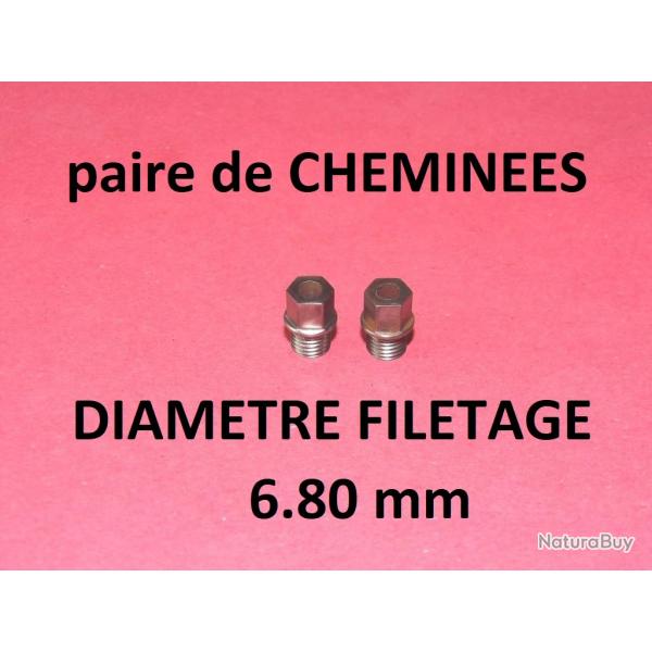paire de chemines fusil type LEFAUCHEUX diamtre 6.80mm - VENDU PAR JEPERCUTE (D20N381)