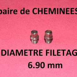 paire de cheminées fusil type LEFAUCHEUX diamètre 6.90mm - VENDU PAR JEPERCUTE (D20N383)