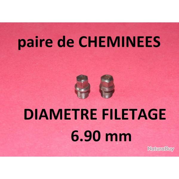 paire de chemines fusil type LEFAUCHEUX diamtre 6.90mm - VENDU PAR JEPERCUTE (D20N383)