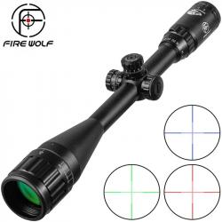 Lunette de Visée Fire Wolf 6-24x50AO Optique Tactique Chasse Réticule Lumineux Rouge/Vert tourelles