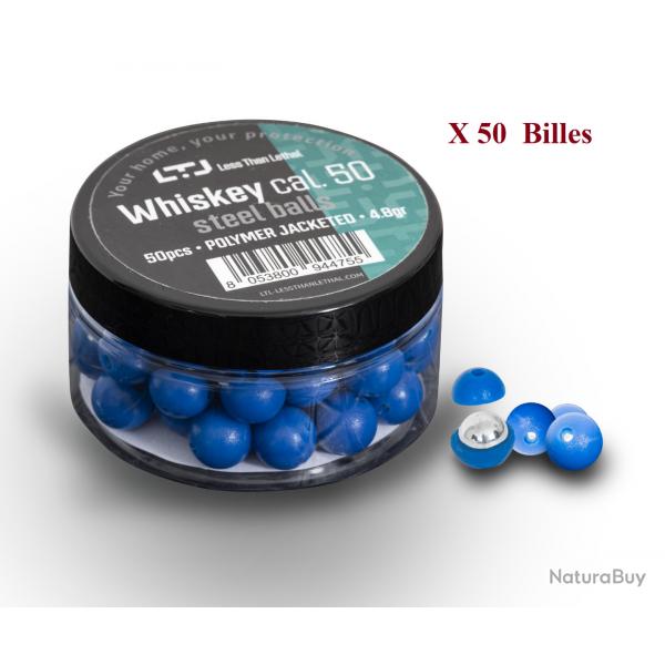 Boites de 50 Billes Polymre et acier Whiskey   Cal. 50 - LTL