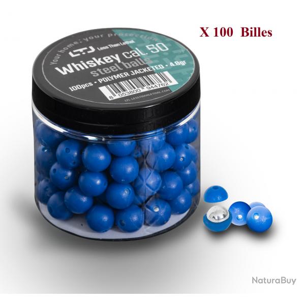 Boites de 100 Billes Polymre et acier Whiskey   Cal. 50 - LTL