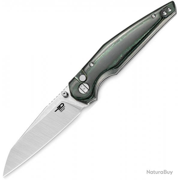 BTKG58A Bestech Snakebird - Couteau Pliant EDC Button Lock | Lame Sheepsfoot 14C28N | Manche Micarta