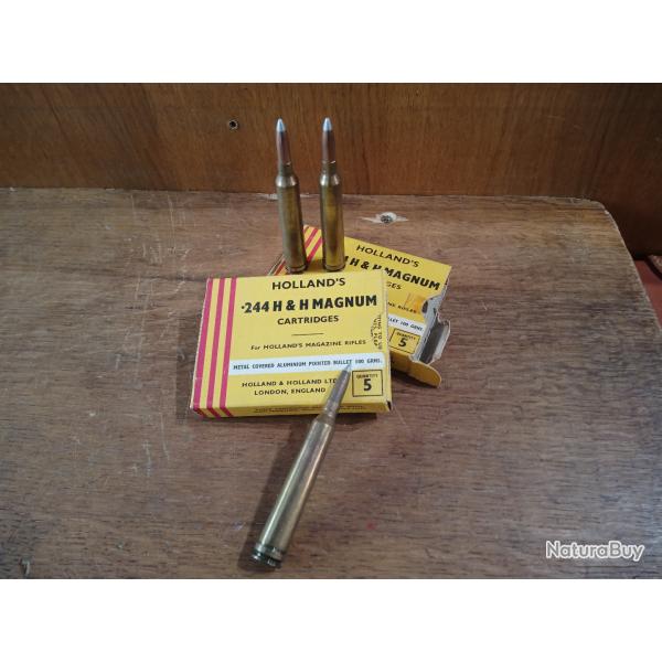 Lot de 4 Boites de 5 balles HOLLAND'S cal 244 H &H mag de collection