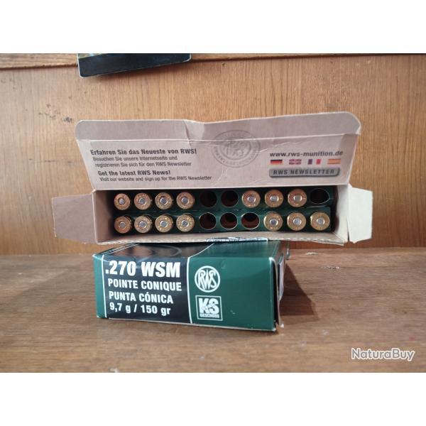 balles cal 270 WSM RWS rws ks