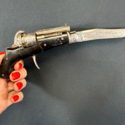 TRÈS BEAU REVOLVER COUTEAU cal 5mm à broche