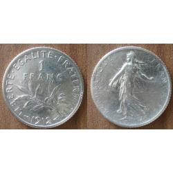 France 1 Franc 1912 Semeuse Piece Argent Francs