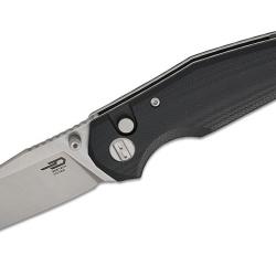Couteau Bestech Snakebird Lame Acier 14C28N Manche Micarta Black Button Lock KIVT BTKG58C