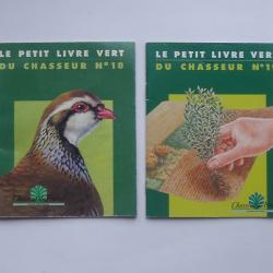 PETIT LIVRE VERT DU CHASSEUR Lot 2 différents : N°18 Perdrix 1995 N°19 Aménagement territoire 1996