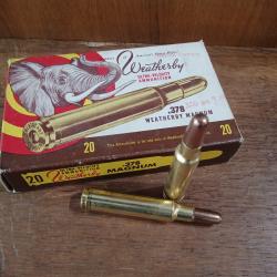 1 boite de 20 balles WEATHERBY cal 378 wby mag