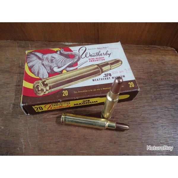 1 boite de 20 balles WEATHERBY cal 378 wby mag
