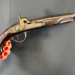 BEAU PISTOLET À SILEX TRANSFORMÉ À PERCUSSION