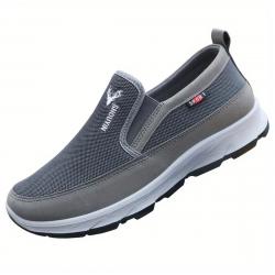 PROMO - Baskets homme été légères respirantes - Mocassins slip-on, chaussures marche randonnée Grise