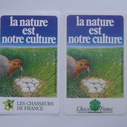 CHASSE Lot 2 autocollants différents LA NATURE EST NOTRE CULTURE - Chasseurs de France
