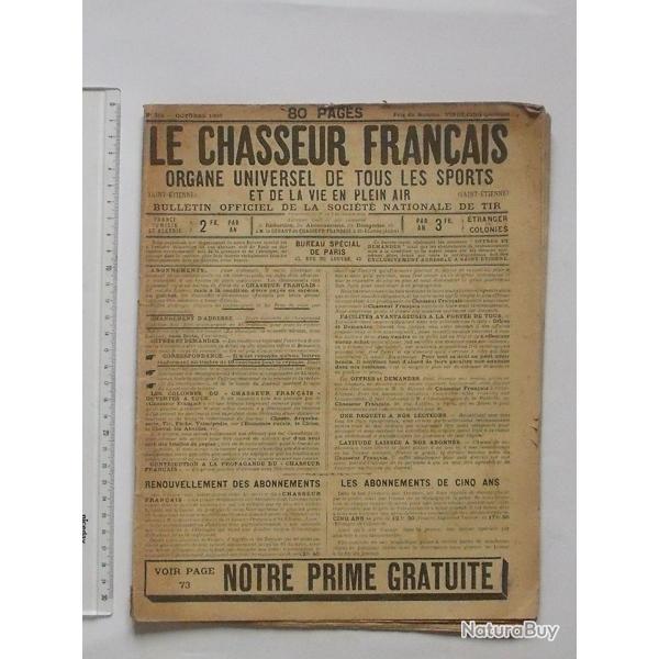 LE CHASSEUR FRANCAIS: AUTHENTIQUE Revue de octobre 1907 - Chasse Arme Sport Publicits - 80 pages