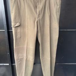 pantalon RASCHER t60 beige/marron neuf déstockage chasse enchère