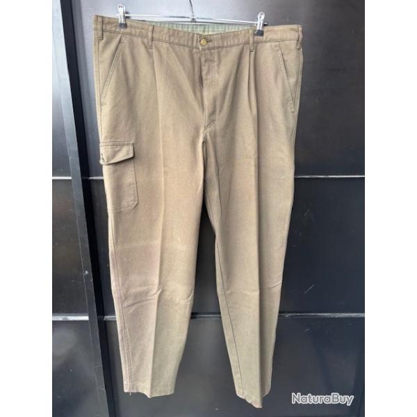 pantalon RASCHER t60 beige/marron neuf dstockage chasse enchre