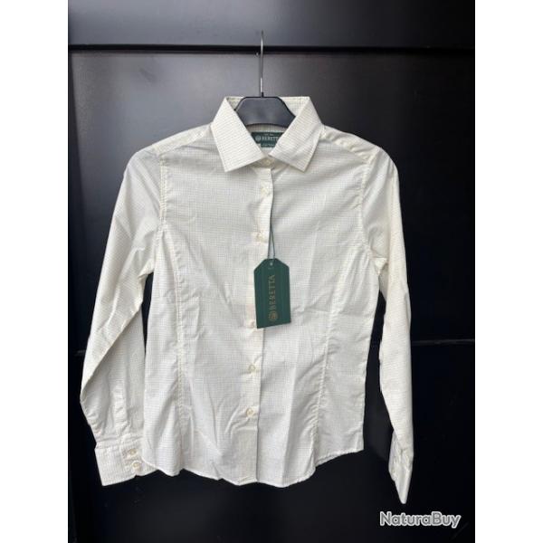 chemise BERETTA blanche a carreaux taille S neuve destockage chasse enchere
