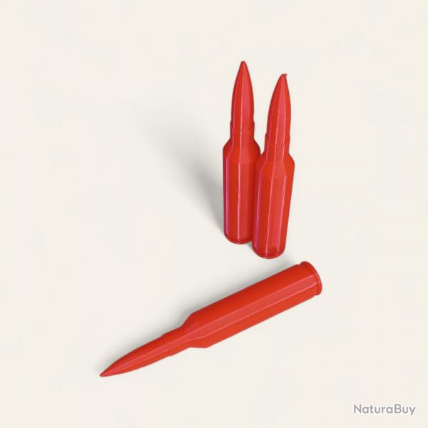 3 Cartouches Amortisseur/Manipulation Rouge en 7 mm PRC - Made in France