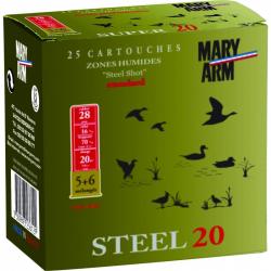 Cartouches Mary Arm Steel 20 BJ plomb n°5+6 Acier - Cal. 28 x10 boites