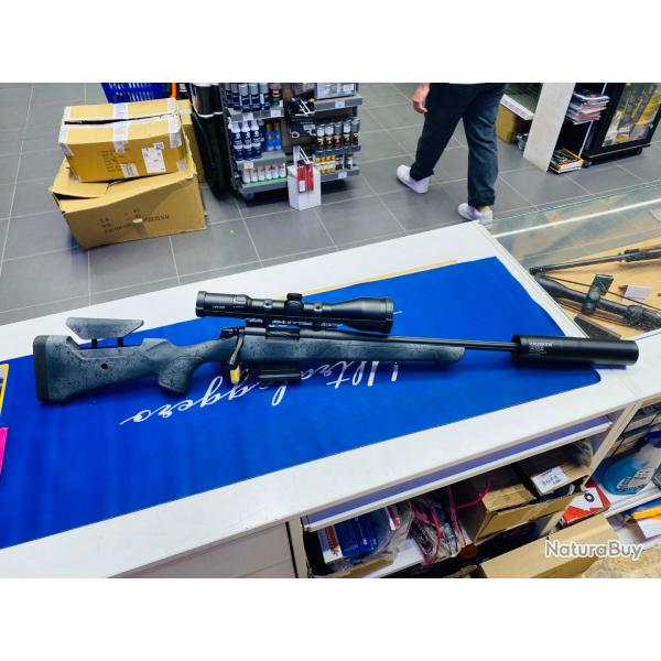 Pack Carabine Bergara B14 Extrme Sierra 300 BLK + Lunette Hawke + Moderateur de son Hausken