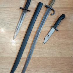 Trois baïonnettes à compléter et restaurer.