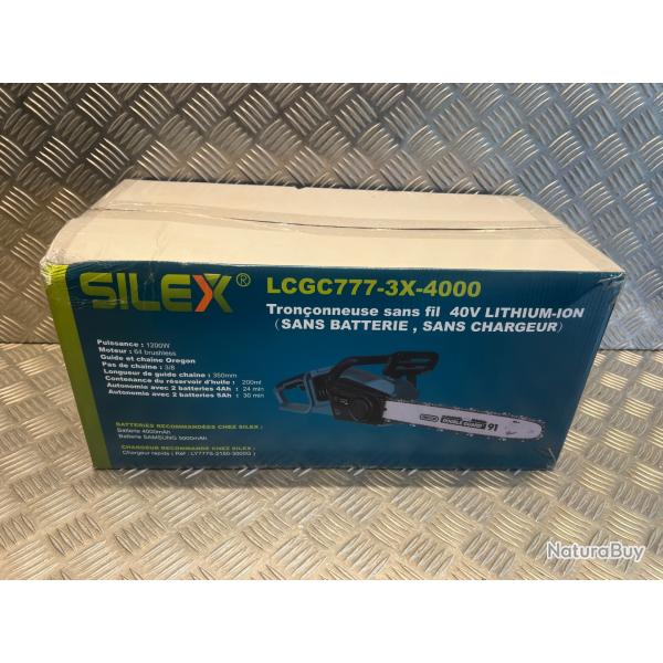 Silex trononneuse sans fil pour 2 batterie 20V - 40V avec guide et chaine oregon 40cm neuf