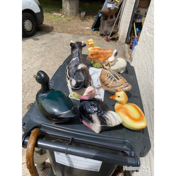 Lot animal r en faence de cageant