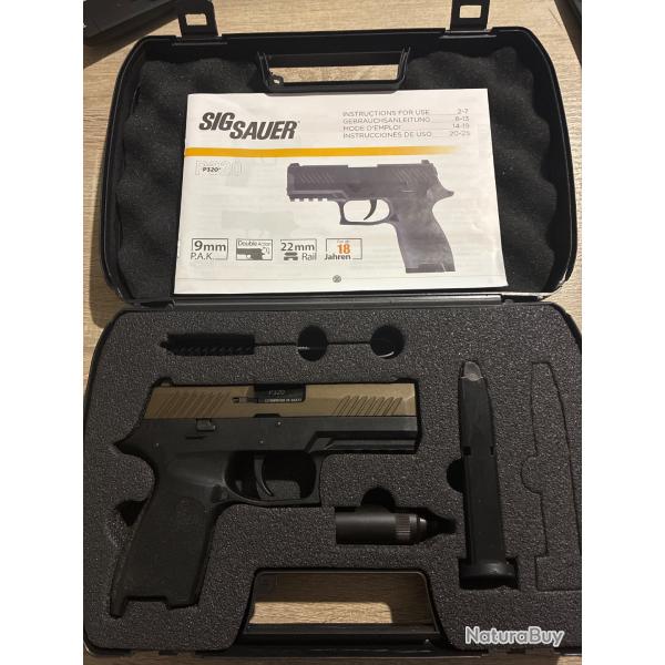 Pistolet  blanc SIG SAUER P320 cal. 9 mm PAK Midnight Bronze