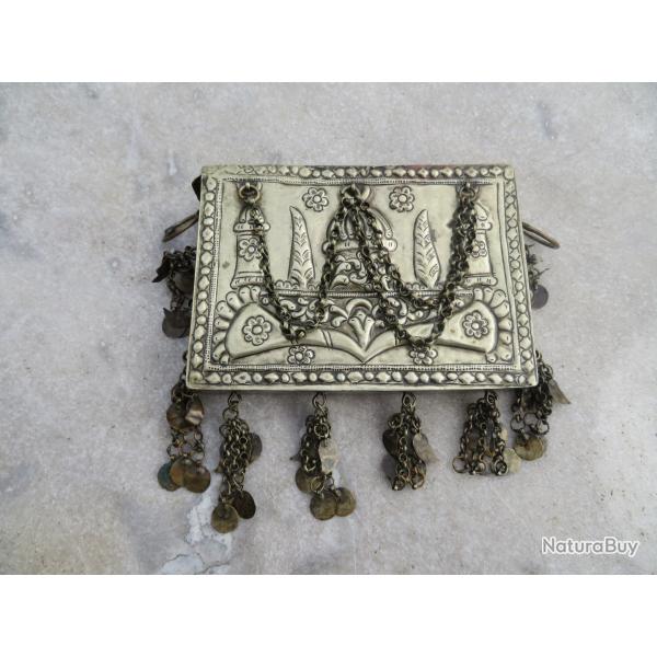 Ancienne bote  Coran orientale berbre en Mtal argent/Bronze dor - Afrique du Nord (XX)