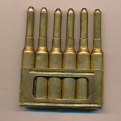 (5935+5930)  RARE CLIP DE 6  CARTOUCHES  6,5 x 52  CARCANO ITALIEN MULTIBALLE  ww1   BP B-17  1917